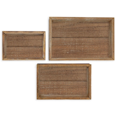 Ekena Millwork Rectangle, Closed Back, Vintage Farmhouse Shadow Box Shelves, Barnwood Decor Collection, PK3 DECR18SBRTCBBR